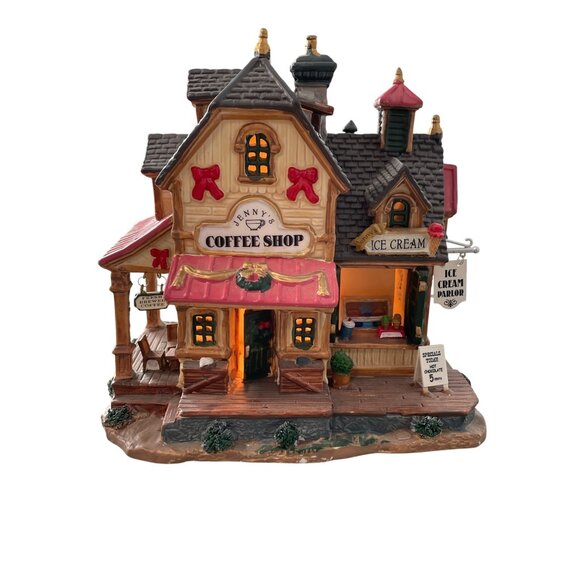Lemax 2004 Jennys Coffee Shop Ice Cream Parlor Lighted Village Christmas Decor - Picture 1 of 9